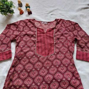 Maroon Kurta Set