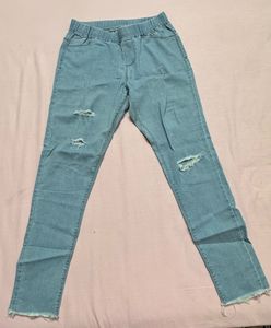 Ripped Light Wash Jeggings