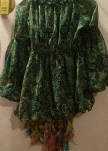 Pair Of Floral Print Peasant Tops For Women