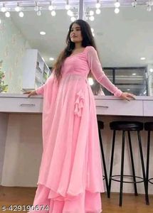 Bollywood Actress Design Women Georgette Dress Wit