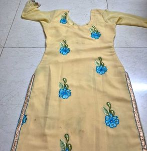 Yellow Kurta, With Silk Lining