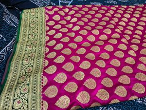 Heavy Pink Banarasi Gold Zari Saree