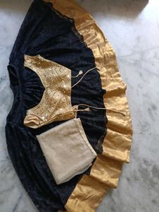 Elegant Black and Gold Lehenga Choli