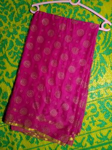 Pink Colour Handmade Fabric Saree