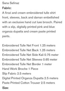 100% original sana safinaz embroidery unstitched