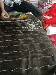 Elegant Black &amp; Silver Organza Saree