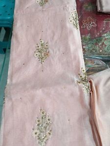 Peach Embroidered Salwar Kameez Suit