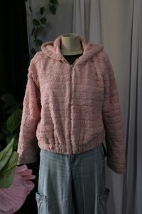 Pink Faux Fur Hooded Jacket