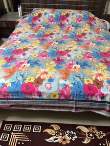 king size Floral Print Bedsheet with pillow cover