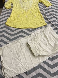 Yellow Ombre Kurta Set
