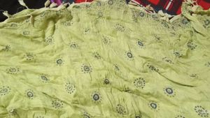 Printed Dupatta Cotton Light Green