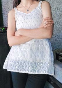 Lace Peplum Top