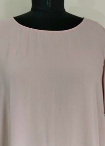 Dusty Pink Ruffle Sleeve Blouse