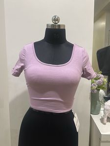 Lilac Scoop Neck Crop Top