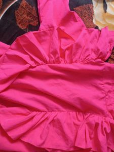 Hot Pink Ruffle Blouse