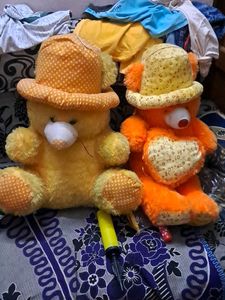 Teddy Bears with Hats - Set of 2