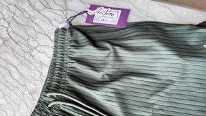 Olive Striped Shorts