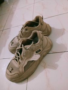 Beige Chunky Sneakers - Size 8