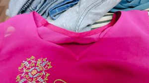 Embroidered Pink Top