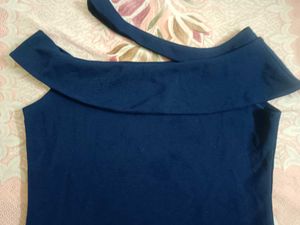 Navy Blue Off-Shoulder Top
