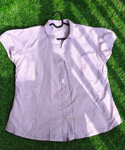 Cute White and Pink Checkered Shirt