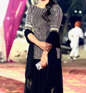 Partywear short kurti with skirt