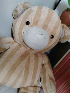 Cozy Striped Plush Teddy Bear