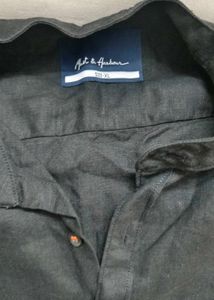 Men&#39;s Black Linen Shirt