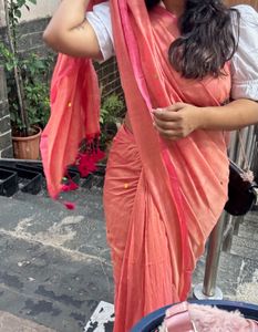 Elegant Peach Saree