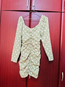 Polka Dot Dress Green - Size S