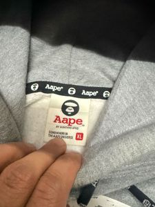 AAPE 🦍A Bathing Ape Grey Fleece Hoodie