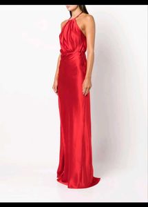 Michelle Mason pleat-detail halterneck gown