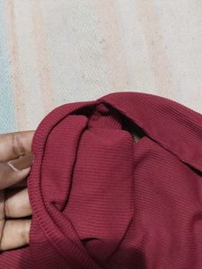 Maroon Ribbed dress