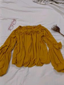 Mustard/Yellow Off Shoulder Top
