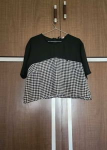 Black and White Checkered Blouse