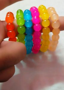 Colorful Beaded Bracelets with Evil Eye Detail (Se