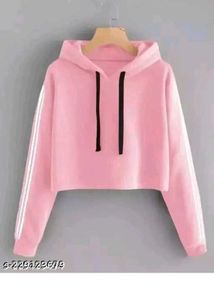 Pink Cropped Hoodie