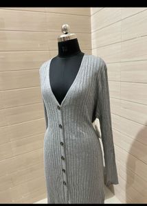 New with tag Ribbed Button-Down Midi Dress