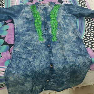 Denim kurti for women size is 42 as shown in image