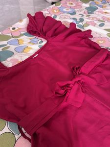 Red Ruffled Jumpsuit