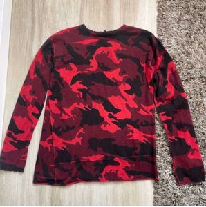 Y2K Long Sleeve Red Camo Top