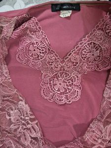 Pink Lace Work Top.