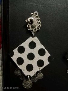 Polka Dot Peacock Earrings
