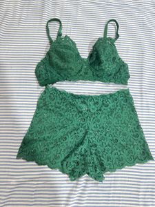 Green Lace Lingerie Set