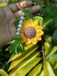 Sunflower Crochet Keychain