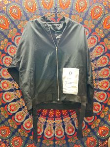 Black Bomber Jacket with Straps