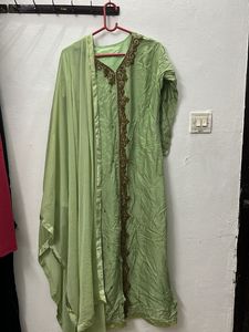 Green Embroidered Kurta Set