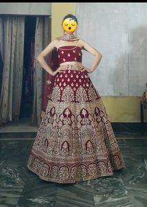 Maroon Embroidered Lehenga Choli