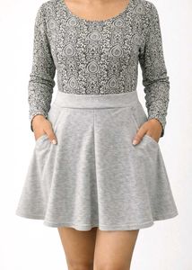 Gray short Skirt with Pockets
