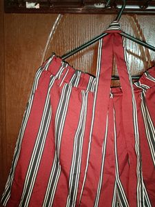 Striped Shorts With Cloth Belt